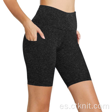 pantalones cortos de cintura alta para mujer